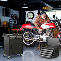 2 in 1 Rolling Tool Chest, 5-Drawer Tool Storage Cabinet with Wheels, Adjustable Shelf, Tool Box Organizer for Garage Warehouse Workshop